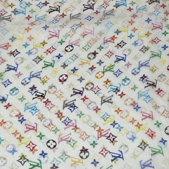 Louis Vuitton x Takashi Murakami Multicolor Monogram Silk Scarf - Picture 5 of 15